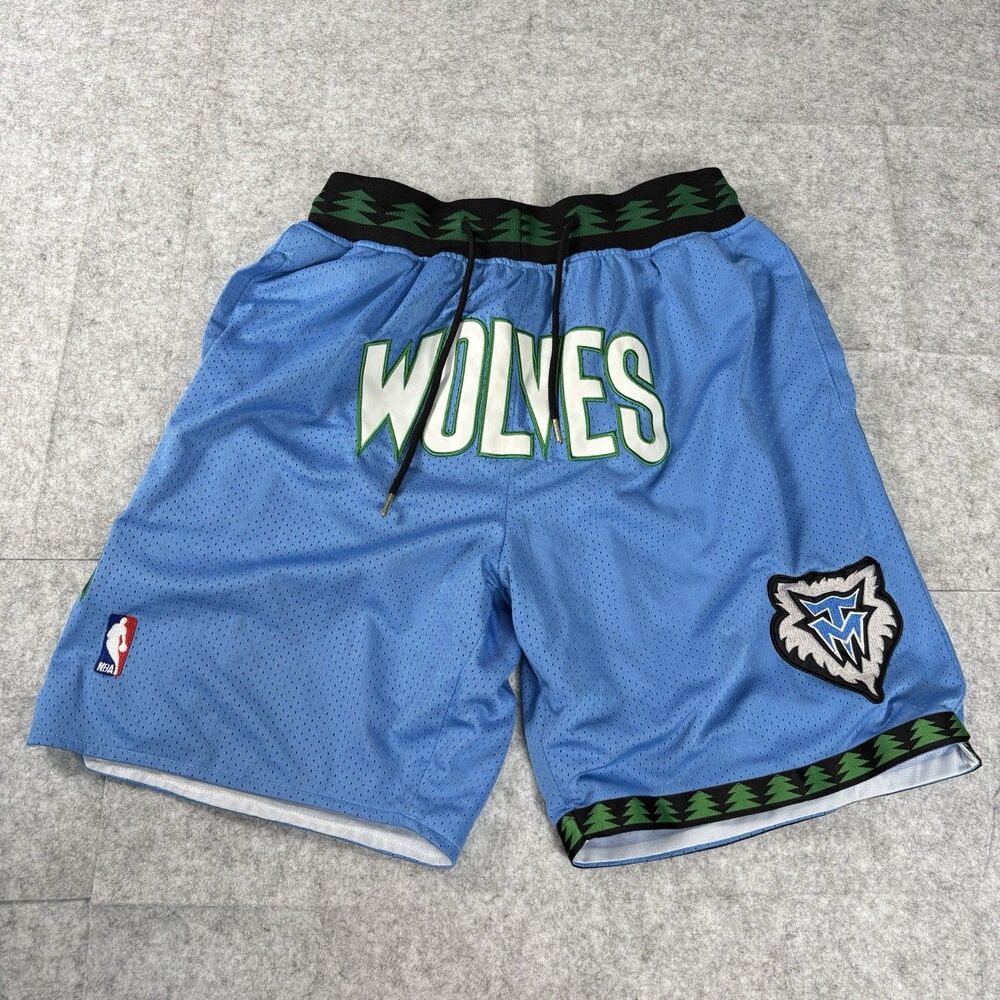 Vintage Just Don Minnesota Timberwolves Shorts 2 Side & 2 Back Pockets w/ Zipper